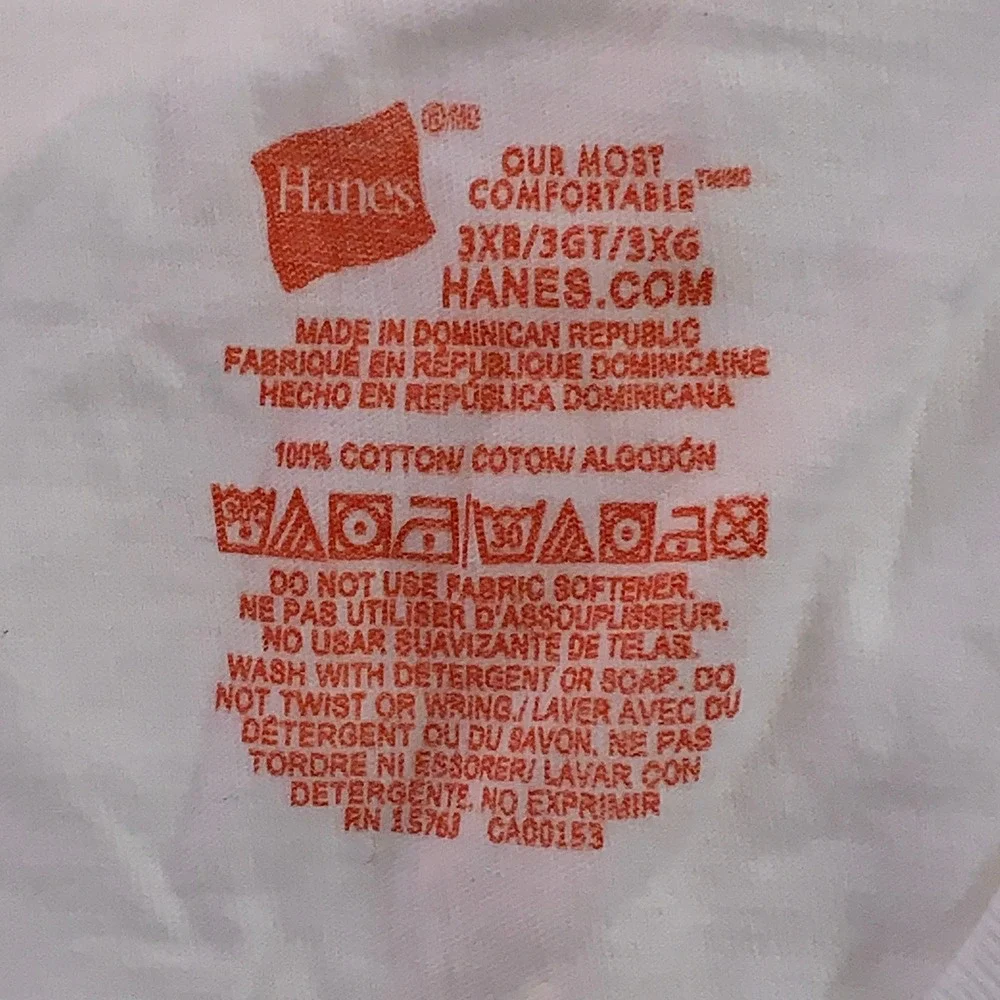 Hanes Mens 3XB White Ultimate Soft Breathable Tagless V-Neck T-Shirt 4 Pack New